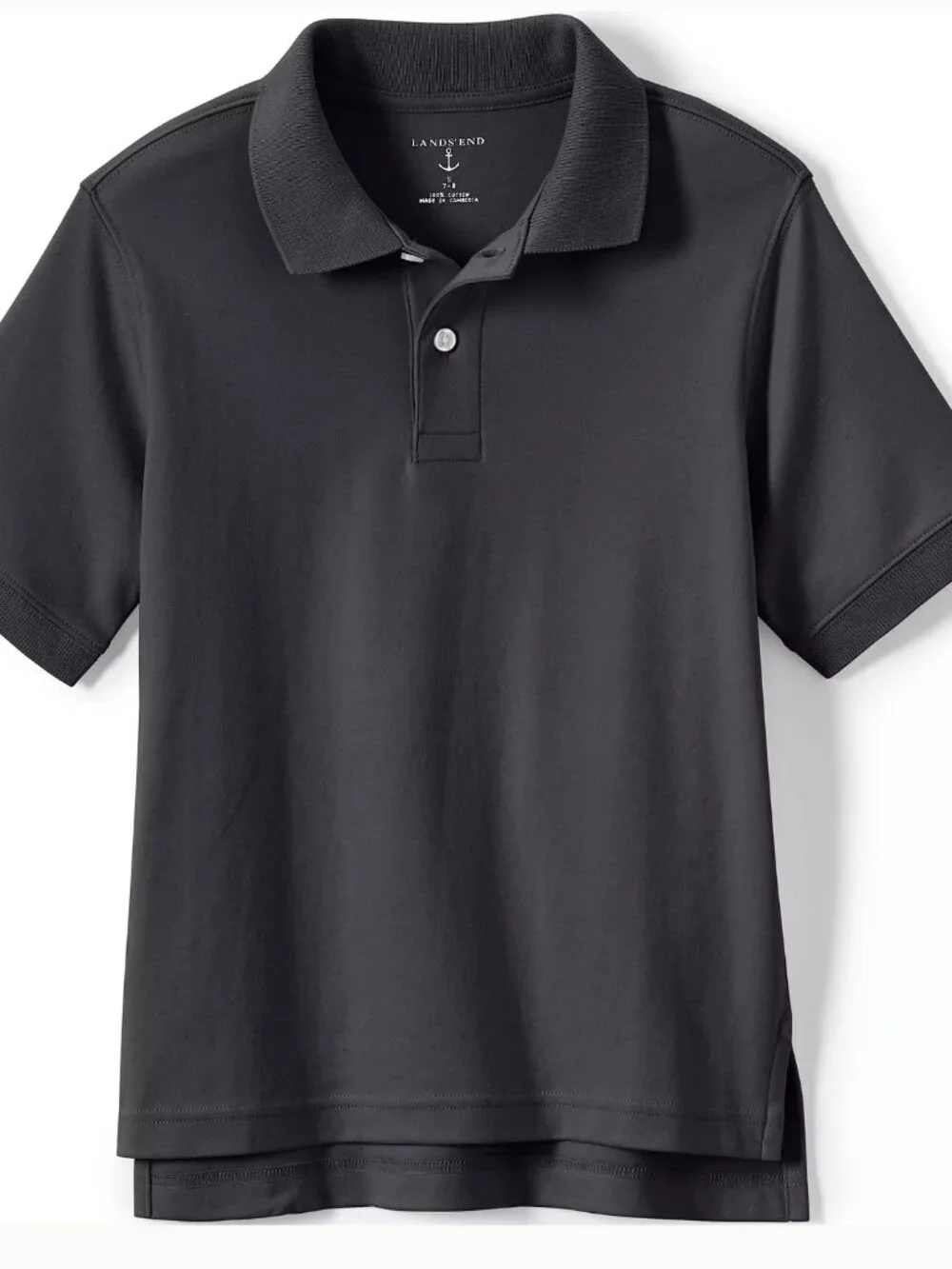 NWT School Uniform Kids Short Sleeve Black Polo, Medium (10-12)